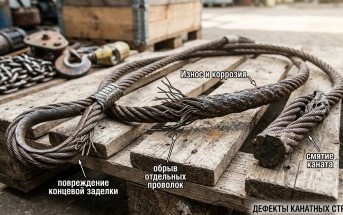 Дефекты канатных стропов